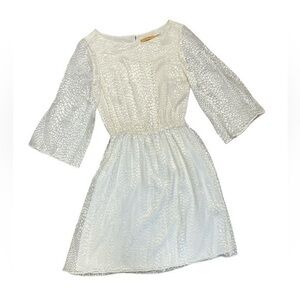 Alice + Olivia Cream Colored Long Sleeve Open Back Dress